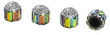 ihreesy Bling Reifenventilkappen,4 Stück Kristall Strass Auto Ventilkappen Abdeckung Diamant Reifenventil Staubkappen Radventilkappen Auto Rad Staubdicht Kappen Ventilabdeckung Ventildeckel,Weiß