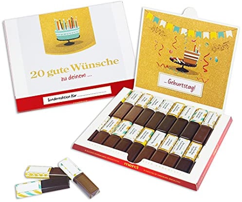 SURPRISA Aufkleberset für Merci-Schokolade: Das persönliche Dankeschön zum Geburtstag - kreatives Geschenk