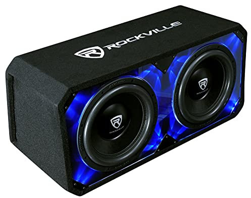 Rockville DV12K6D1 Dual 12 4800w Car Audio Subwoofers Plexi Sub Enclosure Box
