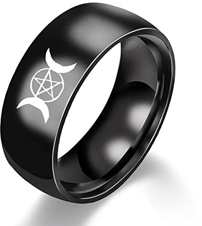 BCughia Modeschmuck Ringe, Ring Eboy Schwarz Rostfreier Stahl Xingyue Design Hochzeit Ringe Herren Größe 65(20.7)