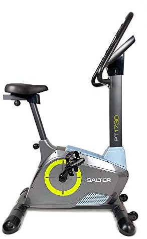 SALTER Fitness PT-1730 - Bicicleta Estática con disco inercia 18kg, 16 niveles de resistencia, pantalla LCD, soporte tablet/movil, peso máx. 130Kg.