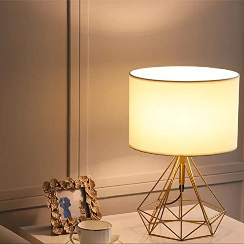 Mengjay Vintage Tischlampe Kupfer Modern Gold im retro Körbchenstil, Vintage Tischleuchte, Kreative Nachttischlampe für Wohnzimmer Kinderzimmer Schlafzimmer,Restaurants, Bars, Pubs, Cafés. (Gold)