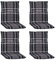 NYVI Gartenstuhl Auflagen Niedriglehner 4er Set Barcelona - UV-Beständig, Atmungsaktiv, Strapazierfähig - Niedriglehnerauflagen Outdoor - Sitzauflagen für Gartenstühle 100x50cm Anthrazit Kariert