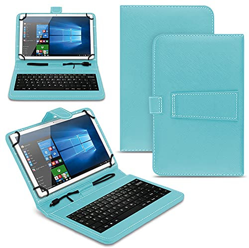 Tablet Hülle kompatibel mit Google Pixel Tablet 11 Zoll 2023 Tasche Tastatur Universal Schutzhülle Keyboard QWERTZ Layout, Farben:Türkis