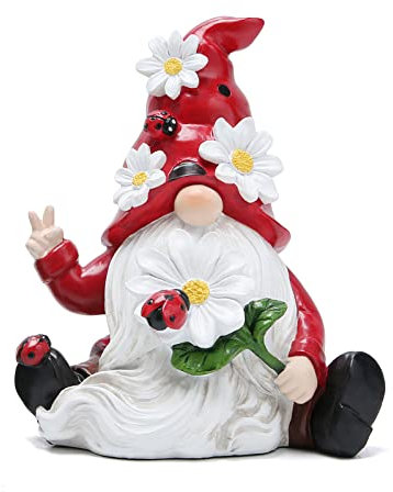 Hodao Marienkäfer-Zwerge, Dekoration für Zuhause, Tisch, Veranda, Garten, Hof, Marienkäfer, Elfe, Ornamente, Dekoration, Frühlingswichtel, Figuren, Dekoration für den Außenbereich, Garten