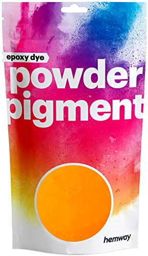 Hemway Epoxy Dye Powder Pigment UV Fluorescent Neon Tangerine Orange 100g | Mica Pigment for Resin, Epoxy, Polyurethane Paint, Jewellery & Resin Floors, Colour Enhancement