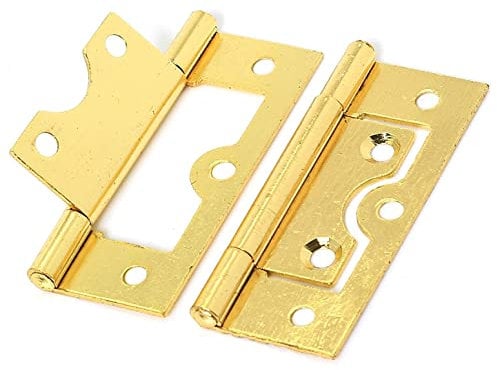 Large Brass Flush Hinges 60mm Heavy Duty for Internal External Doors Cupboards Cabinets Dresser Wardrobes Pack of 2