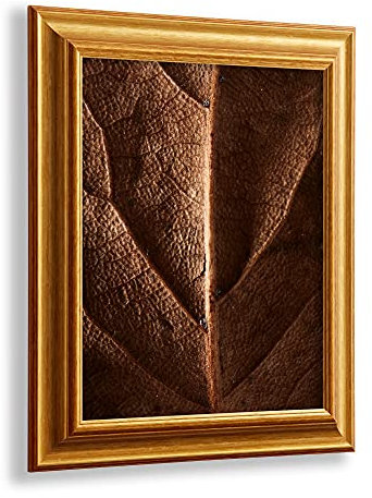 VO design Dekorativer Bilderrahmen Kjell aus Massivholz in 59,4 x 42 cm DIN A2 Gold Vintage Dekor im Vintage Stil mit antireflex Kunstglasscheibe