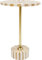 Kare Design Beistelltisch Domero Cirque Weiß/Gold, Durchmesser 40cm, Wohnzimmertisch, Beistelltisch rund, Stahlgestell, Couchtisch, Beistelltisch Couch, 60x40x40cm (H/B/T)