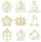 OLYCRAFT 9 Stück 4x4cm Buddha Themenaufkleber Spirituelle Aufkleber Selbstklebende Goldene Metallaufkleber Buddhistische Lotus Metallaufkleber Für Sammelalben DIY Basteln Telefondekoration