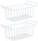 SWLECA Cesta de almacenamiento de alambre para congelador de 2 piezas con asa para almacenamiento cómodo en el refrigerador (largo 45 cm x ancho 24,5 cm x alto 20 cm)