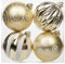 Ø12cm 4er-Set Weihnachtskugeln Große Kunststoff Christbaumkugeln Weihnachtsdeko Weihnachtsbaumschmuck Set Ornament Weihnachten Deko für Weihnachtsbaum Christbaumkugeln, Gold-Weiß