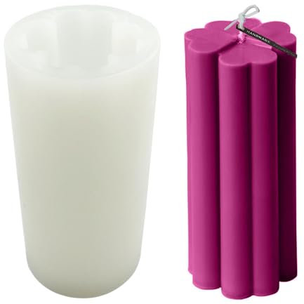 Kleeblatt-Zylinder-Kerzenformen aus Silikon, vierblättriges Kleeblatt, Stumpenkerzen-Form, Silikon-Kerzenformen für Kerzenherstellung, Seifen, Kleeblatt-Guss, DIY-Gießform, Gipsformen