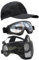 Yzpacc Airsoft Halbgesichtsmaske mit Brille Hut Set Taktische Masken Vollgesichtsmaske Paintball Maske Ohrenschutz Baseballkappe für CS Halloween und Cosplay Spiel