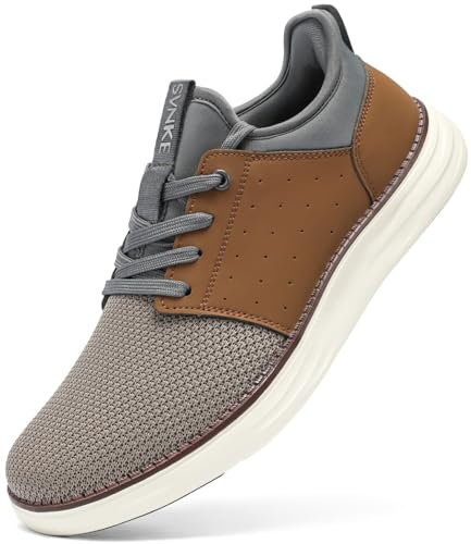 SVNKE Hombre Hands Free Slip On Zapatillas Hombre Zapatos Sneakers Casual Deportivas Caminar Correr Deportivas Gimnasio Moda cómodo Viajar clásicos de Negocio Marrón 45