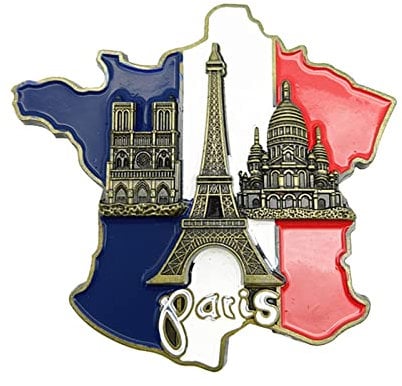 1/2 Fridge Sticker - Tourist Travel City Refrigerator Sticker, Europe Tourist Souvenir | Innovative Resin Fridge Magnet Stickers, Notre-Dame Cathedral De Paris France Eiffeltower