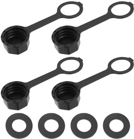 LT Easiyl 4 tapas de ventilación traseras para latas de gas, adecuadas para la mayoría de jarras de queroseno de combustible diésel con 4 juntas, plástico negro