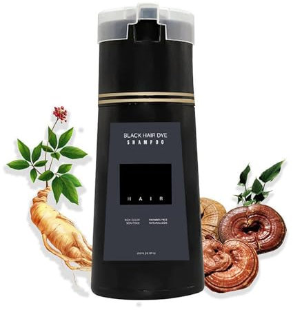 Champú De Tinte Instantáneo Para Colorear,Hair Instant Dye Shampoo,Champú Para Tinte Para El Cabello,Champú De Tinte Colorante Instantáneo De,Champú Tinte Para El Cabello (Negro)