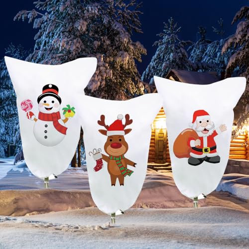 KUWUNG 3 Stück Pflanzenschutz Winter, 80*120CM Winterschutz für kübelpflanzen, Winter Pflanzenschutzhaube mit Reißverschluss und Kordelzug,Kälteschutz Frostschutz Pflanzen Tasche,Winterschutz Pflanzen