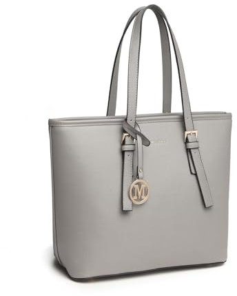 Miss Lulu Women's Waterproof Black Tote Bag for School & Work | Fits 13.3-inch Laptop | Spacious Handbag for Shopping & Everyday