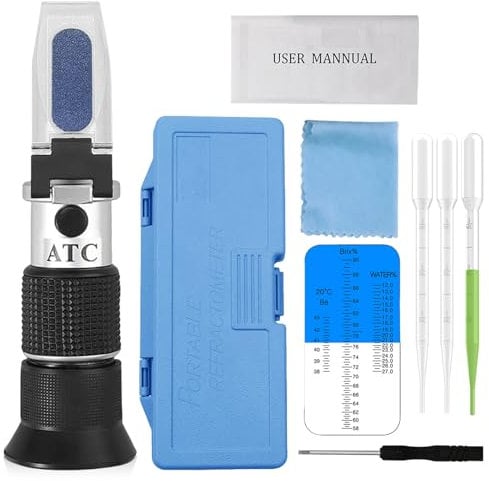 Frostschutz Refraktometer, 4-in-1 Handrefraktometer, Frostschutzprüfer für Automobil, Frostschutz Kühlmittel Refraktometer für Harnstoff, Ethylenglykol, Propylenglykol (Anleitung in Englische)