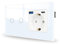 JIMEIDA Interruptor de luz táctil con enchufe, 20 W, carga rápida, color blanco, con puertos USB (USB A y tipo C) de 2 vías, panel de cristal e interruptor de pared LED de estado, no requiere cable