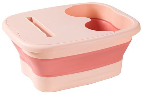 Walkervo Fußeimer zum Einweichen der Füße, Klappbares Fußbadebec mit Massage-Akupunkturpunkt - Der Fußeimer lindert Beschwerden und Stress für Sportbegeisterte,Pink