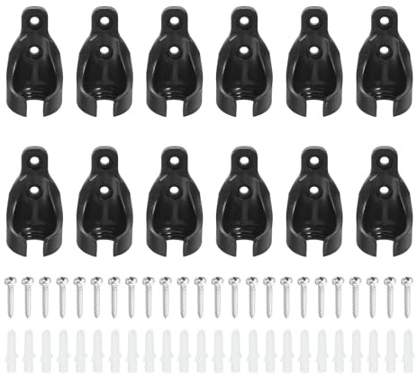 sourcing map 12 x Bungee-Ball-Empfänger-Halterungen, Universal-Jalousien, Bungee-Seil, Ersatzteile für Innen- und Außenbereich, Rolle, Sonnenschutz, Spanngurte, Schwarz