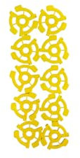 45 RPM Vinyl Record Adapters, 7 Inch Singles, Yellow Plastic Inserts (20)