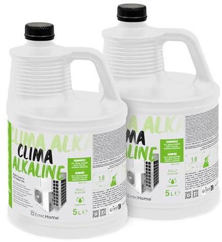 ErrecHome Clima Alkaline, Nettoyant Alcalin pour Unité Extérieure des Systèmes de Climatisation et Réfrigération, Formule Concentrée, 10 L (2 x 5 L)