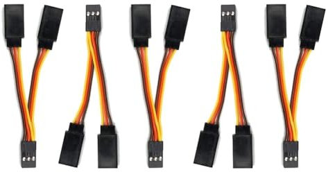 Asyduey 5 StüCk JR/Futaba Style Servo 1 Bis 2 Y Kabelbaum Kabel Splitterkabel Stecker auf Buchse VerläNgerungskabel für RC Modelle 7Cm