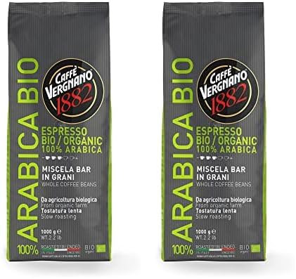 Caffè Vergnano 1882 Caffè in Grani 100% Arabica Bio- 1 confezione da 2 Kg