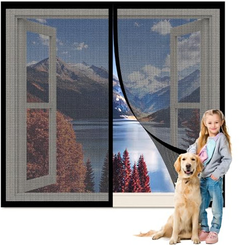 Zanzariera Magnetica Porta Finestra 220 x 240 cm Tenda Anti Zanzare Insetti Traspirante Anti Zanzare Insetti per Camera da Letto Balcone, Nero