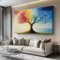 Bild auf Leinwand 60L x40B cm Schlafzimmer Home Deko Wohnung Abstrakte Kunst, Vier-Jahreszeiten-Baum Bild Wohnzimmer Fotoleinwand Wall Decor Kunstdruck Leinwand Poster Wandbilder, Farbe
