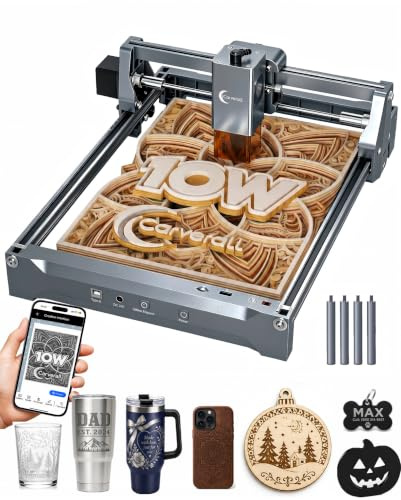 10000mW Laser Engraver and Cutter, K15PRO Desktop Engraving Machine for Wood, Leather, Acrylic Coated Metal