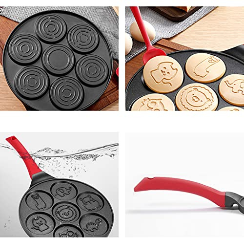 Karlak Pancake Maker Pan with 7 Animal Shapes, Nonstick Aluminum Griddle Pan for Kids, Gas Stove and Electric Stove Compatible, Suitable for Camping
