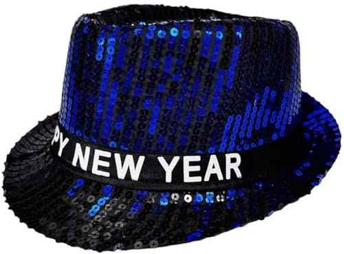 HiyyFloy Neujahrshut, Fedora-hüte, Neujahrshüte, Silvester-paillettenhut, Frohes Neues Jahr-Hut Für Erwachsene, Männer Und Frauen
