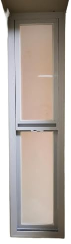 WEKONUMEX Petite fenêtre de sous-Sol, Fenêtre coulissante à Guillotine Simple en Verre dépoli Blanc 12 x (33-60) Pouces(12x42/30x107cm)