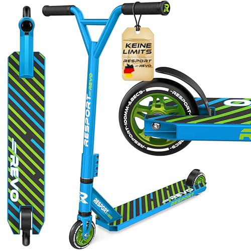 RE:SPORT® Stunt Scooter Roller REVO für Kinder & Erwachsene mit Ständer | Profi Stuntroller 100mm PU Wheels & Y-Bar | Stuntscooter Kickscooter ABEC 9 Kugellager | Tretroller Trickroller Cityroller