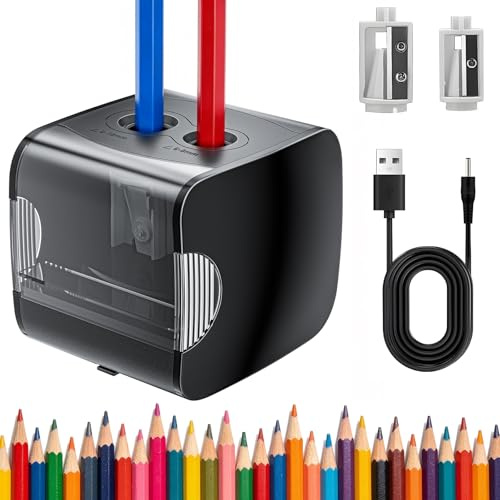 Elektrischer Anspitzer, Elektrischer Spitzer für 6-8mm und 9-12mm | Elektrische Bleistiftspitzer, Automatischer Dosenanspitzer für Schulen, Haushalte, Büros und Klassenzimmer