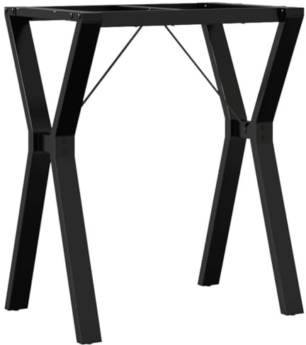 mtlskopl Structure de table à manger en Y - 60 x 40 x 73 cm - En acier revêtu par pulvérisation - Noir - Pieds de table robustes - Style industriel - Pied de meuble moderne avec plaque de montage