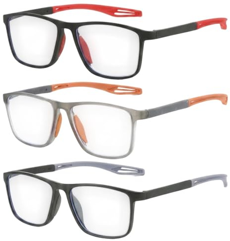 Gmubjux 3 Paar Brillen, Brille Die Sich Automatisch Der Sehstärke Anpasst, Gleitsichtbrille Herren Und Damen, Intelligente Brille Die Sich Anpasst, Für Büro, Outdoor Und Alltag, 14x3,9cm