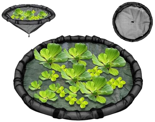 Protector Flotante Plantas Estanque, 45CM Macetas Flotantes Transpirables Estanques, Cestas Flotante Plegables Planta Estanque con Malla Fina, Macetas Flotantes Permeables Plantas Estanques