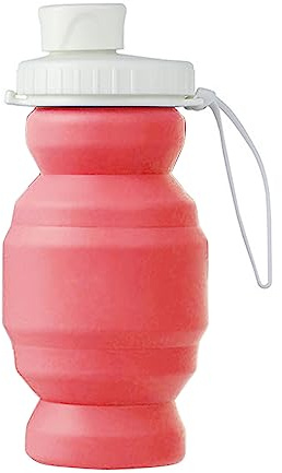 Elnwnnkc Bouteille d ' Eau Pliable, Bouteille d ' Eau réutilisable en Silicone de 320 ML pour la Salle de Sport, Le Camping, la randonnée, Les Bouteilles de Sport Anti-Fuite, Les randonnées légères
