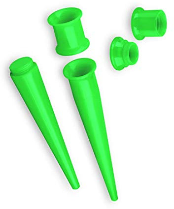 Piersando Dehnungsstab Ohr Piercing Dehnstift Dehner Ohrdehner Dehnstab Flesh Tunnel Plug Expander Taper Stab Gerade 8mm Grün