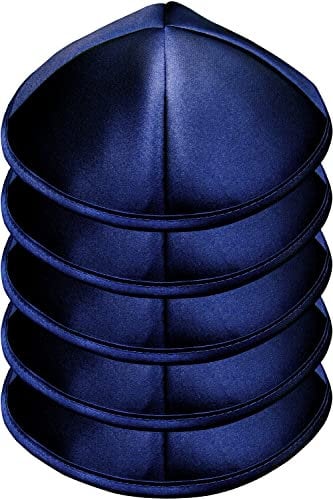 ateret yudaica Hq Color Kippah für Herren & Jungen, Yamaka Hut aus Island, Kippot Bulk. 20CM Flat Dunkelblau - 5er Pack