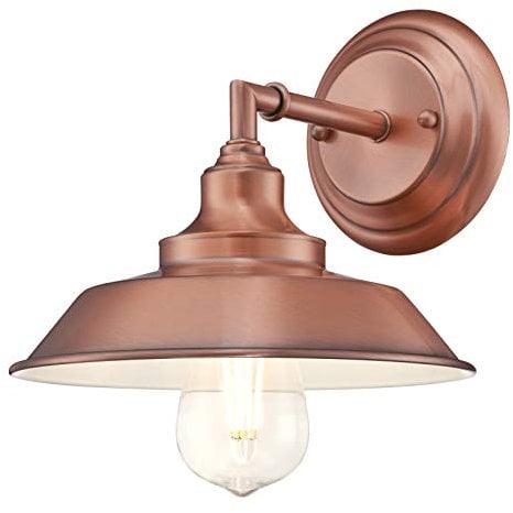63704 Einflammige Wandleuchte Iron Hill von Westinghouse Lighting für Innenbereiche, Ausführung in gewaschenem Kupfer