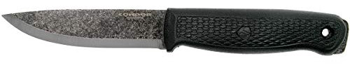 Cuchillo CONDOR bushcraft BLACK TERRASAUR con hoja de acero carbono 1095 de 10,5 cm y empuñadura de polipropileno de 11,9 cm 63847 para Caza, Supervivencia y Bushcraft + Portabotellas de Regalo