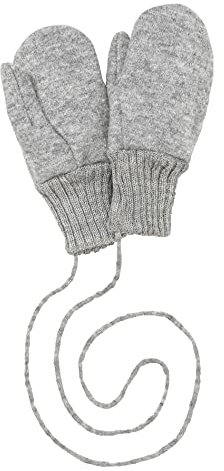 Disana WALK-HANDSCHUHE Baby & Kinder - 100% Bio-Merino, Wollwalk – wetterfest & super warm - unisex in 3 Größen - nachhaltig & fair – mit Strickkordel verbunden - made in Germany | Grau Gr. 3