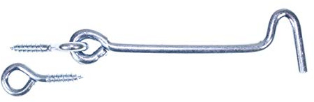 POKM Toolsmarket GmbH Sturmhaken Fensterhaken mit Öse verzinkt Türhaken Haken 100 mm 8873